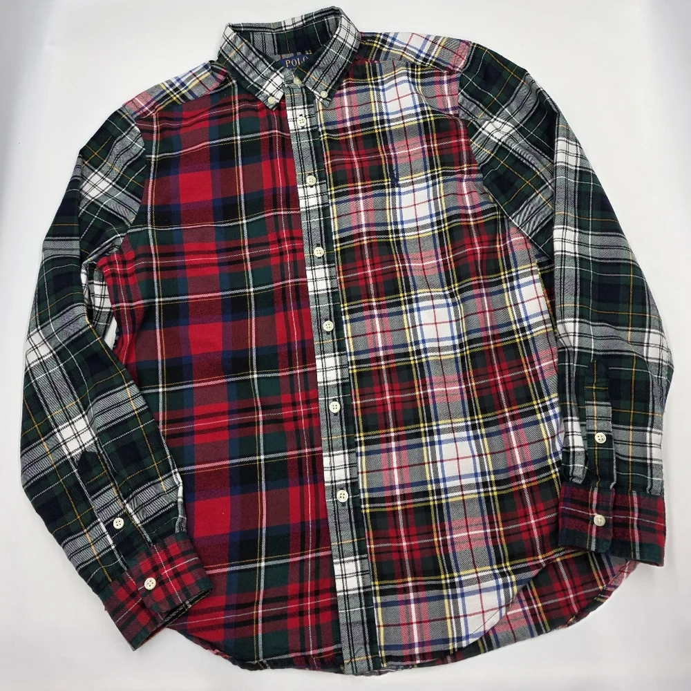 Polo Ralph Lauren boys' plaid flannel button down shirt size L